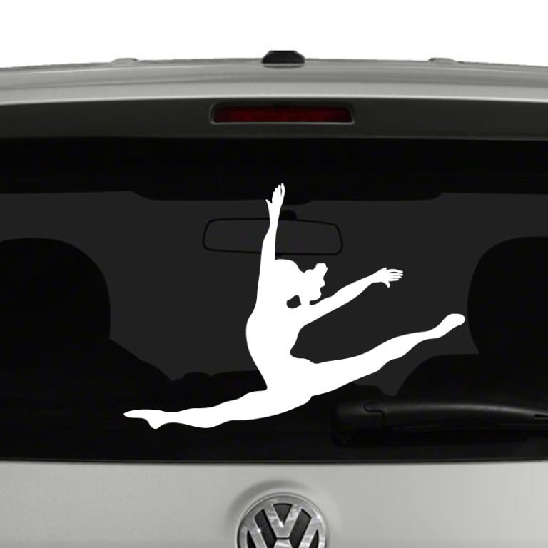 Gymnast Floor Exercise Silhouette Vinyl Decal Sticker