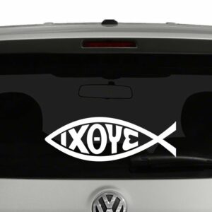 IXOYE Jesus Christian Fish Symbol Vinyl Decal Sticker