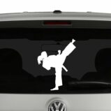 Martial Arts Girl Karate Kicking Vinyl Decal Sticker