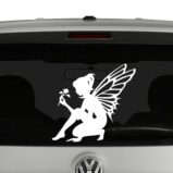 Fairy Kneeling with Flower Vinyl Decal Sticker