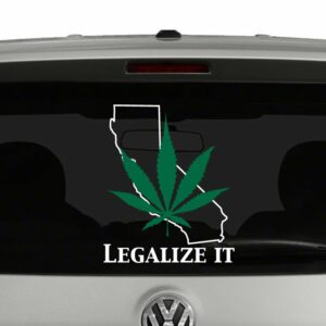 Marijuana Legalize It California Two Color Layered Vinyl Decal Sticker