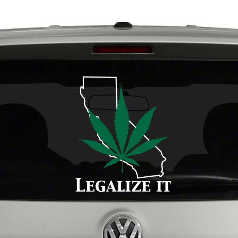 Marijuana Legalize It California Two Color Layered Vinyl Decal Sticker