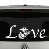 Love with Marine Logo Vinyl Decal Sticker