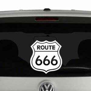 Route 666 Road Sign Vinyl Decal Sticker Pagan Witchcraft