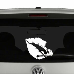 Skull and Crossbones Lips Vinyl Decal Sticker