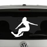 Surfer Girl Riding Wave Vinyl Decal Sticker