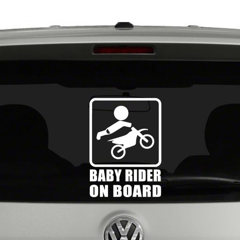 Baby Rider On Board Motorcycle Motocross Vinyl Decal Sticker