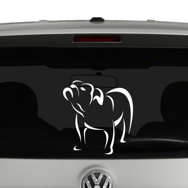 Bulldog Outline Line Art Vinyl Decal Sticker