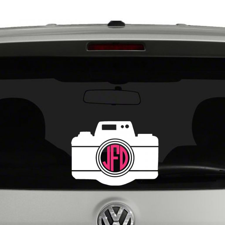 Camera DSLR Silhouette Monogram Vinyl Decal Sticker