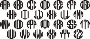 Circle Monograms Vinyl Decal Sticker