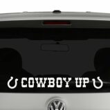 Cowboy Up Horseshoe Vinyl Decal Sticker Car Window or Windshield