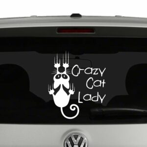 Crazy Cat Lady Cat On Wall Vinyl Decal Sticker