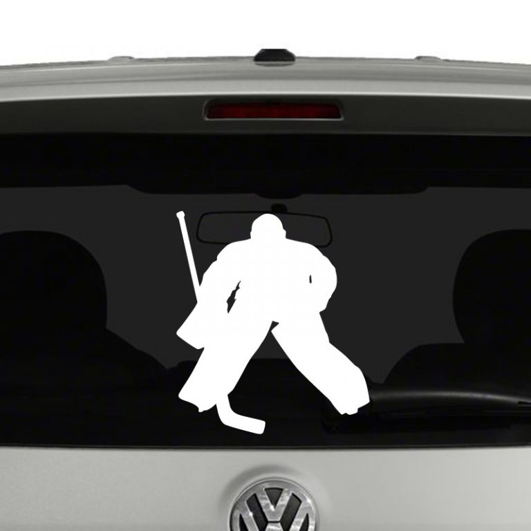 Hockey Player Goalie Silhouette Vinyl Decal Sticker