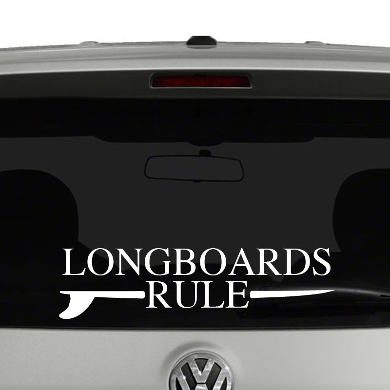 Longboards Rule Surfing Vinyl Decal Sticker