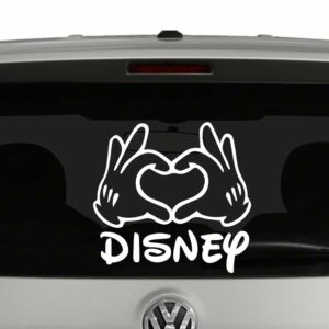 Disney Love Mickey Mouse Heart Hands Vinyl Decal Sticker