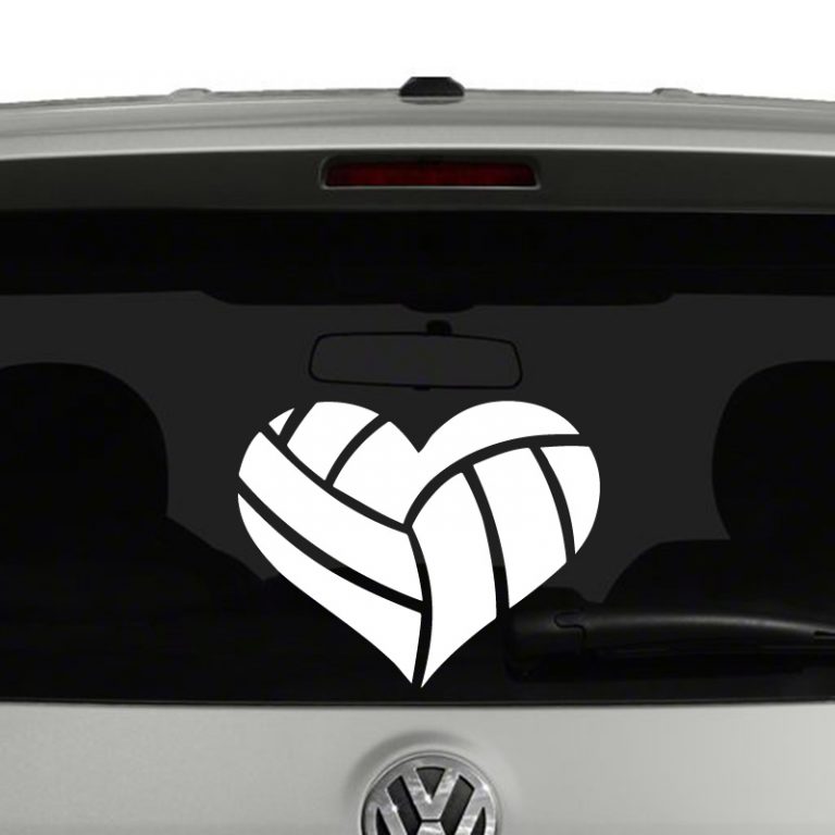 Volleyball Heart Vinyl Decal Sticker