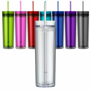 16oz Skinny Tumbler with Custom Vinyl Decal