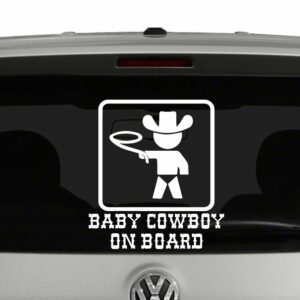 Baby Cowboy On Board Vinyl Decal Sticker