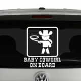 Baby Cowgirl On Board Vinyl Decal Sticker