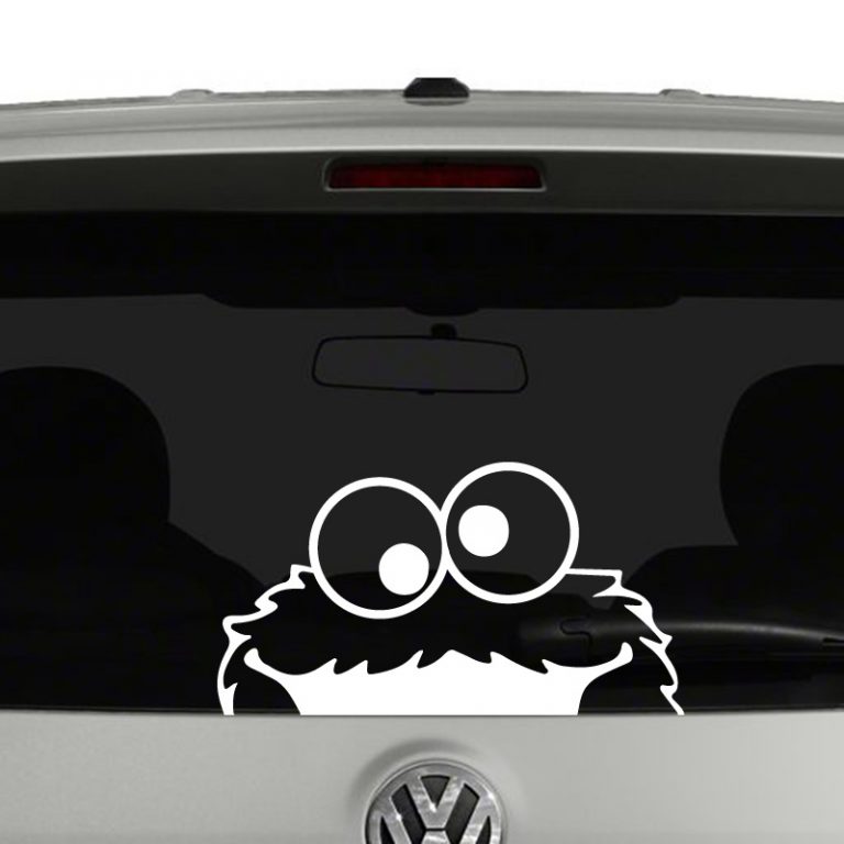 Cookie Monster Peeking Sesame Street Inspired Vinyl Decal Sticker