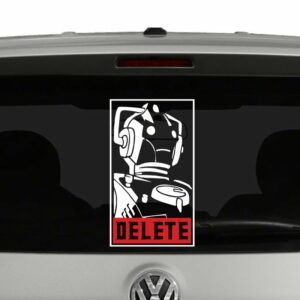 Cyberman Delete Doctor Who Inspired Vinyl Decal Sticker