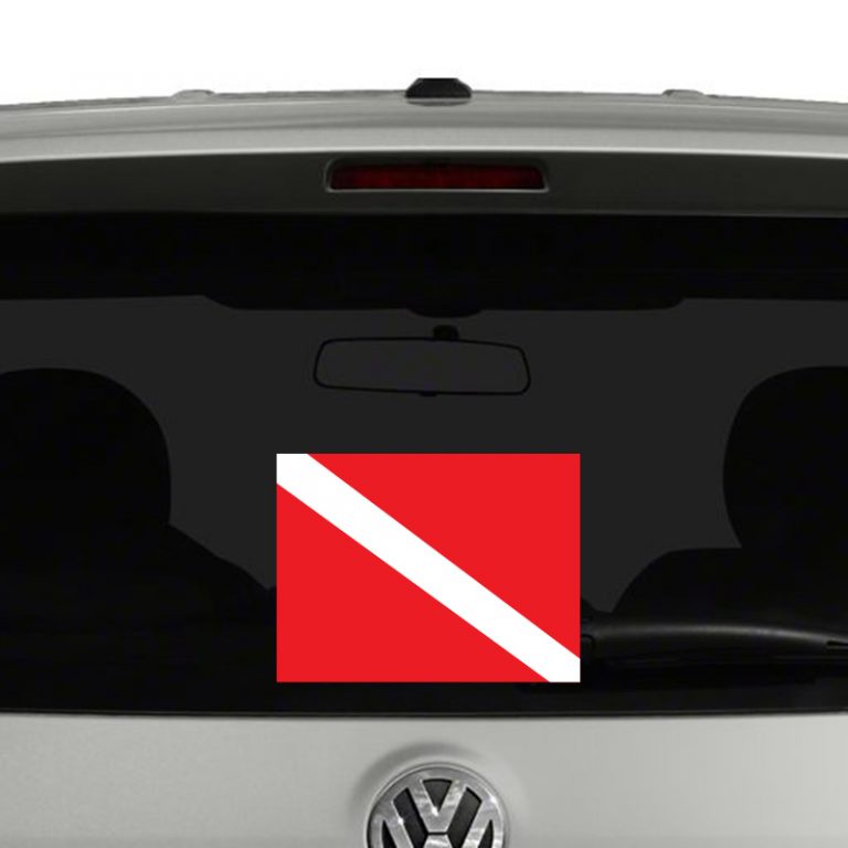 Diver Down Scuba Diving Flag Vinyl Decal Sticker