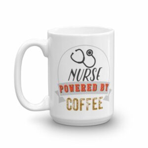 Nurse Powered By Coffee Retro Icon Ceramic Mug