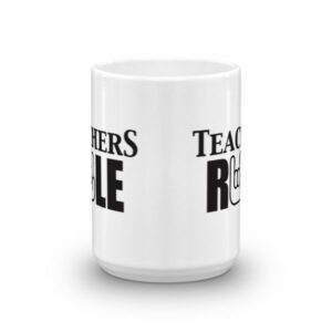 Teachers Run Rock On Hand Ceramic Mug