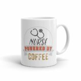 Nurse Powered By Coffee Retro Icon Ceramic Mug