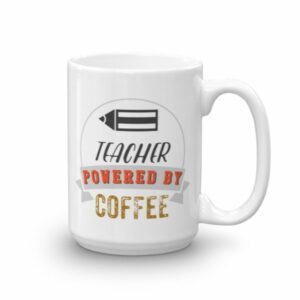 Teacher Powered By Coffee Vintage Log Ceramic Mug