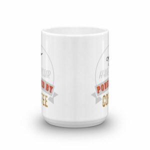 Hairdresser Powered By Coffee Vintage Logo Ceramic Mug