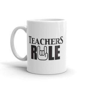 Teachers Run Rock On Hand Ceramic Mug