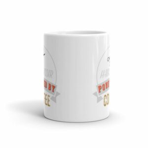 Hairdresser Powered By Coffee Vintage Logo Ceramic Mug