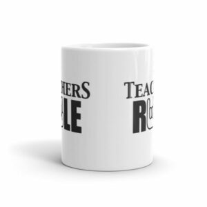 Teachers Run Rock On Hand Ceramic Mug