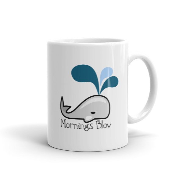 Mornings Blow Whale Ceramic Mug