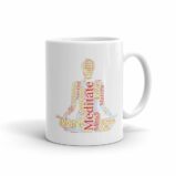 Meditation Word Cloud Meditating Figure Silhouette Mug