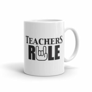 Teachers Run Rock On Hand Ceramic Mug