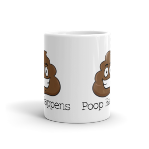 Poop Happens Poop Emoji Ceramic Mug