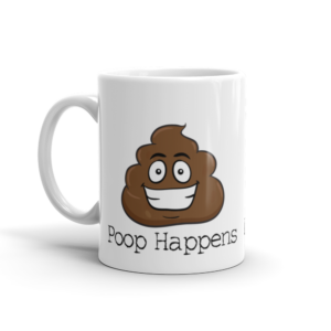 Poop Happens Poop Emoji Ceramic Mug