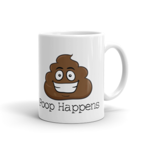 Poop Happens Poop Emoji Ceramic Mug