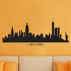 New York Skyline Silhouette Vinyl Wall Decal Sticker