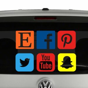 Social Media Icon Pack Vinyl Decal Sticker 6 Popular Icons