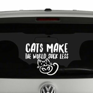 Cats Make The World Suck Less Cat Lovers Vinyl Decal Sticker