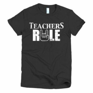 Teachers Rule Rock On Hand Funny T-Shirt