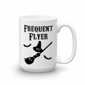 Frequent Flyer Witches Broom Short Sleeve Ceramic Mug