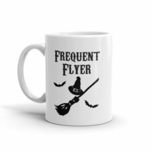 Frequent Flyer Witches Broom Short Sleeve Ceramic Mug