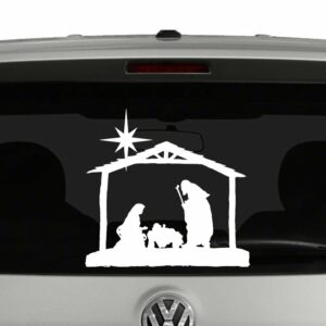 Christmas Nativity Manger Scene Vinyl Decal Sticker