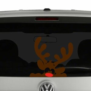 Rudolph The Red Nose Reindeer Peeking Vinyl Decal Sticker