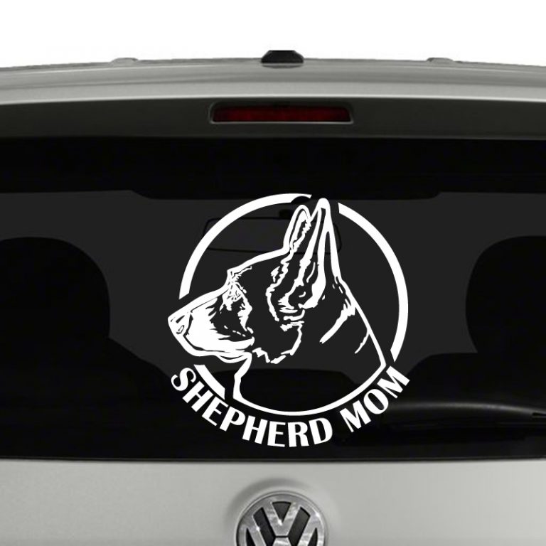 Shepheard Mom Dad Dog Headshot Vinyl Decal Sticker