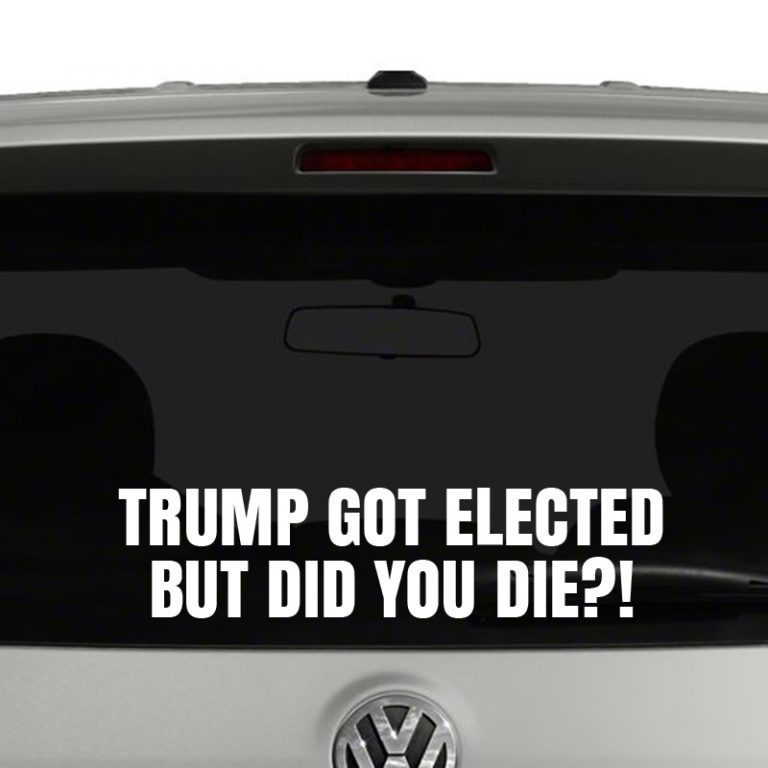 Trump Got Elected But Did You Die?! Vinyl Decal Sticker